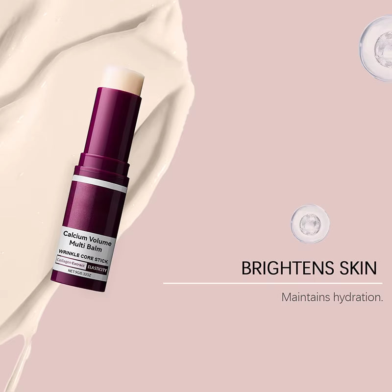 Calcium Volume Multi Balm Korean Skincare Stick,Face & Eye Cream,Collagen Deep Moisturizing Anti-Wrinkle,Suitable for Pre Makeup