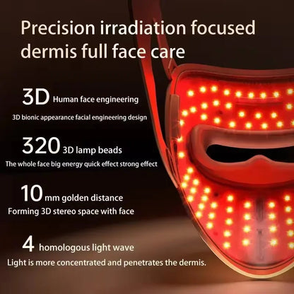 Home Use Red Light Therapy LED 4 Colors Facial Mask Skin Moisturize Rejuvenation Wrinkle Removal Anti Acne Shrink Pores Salon eprolo